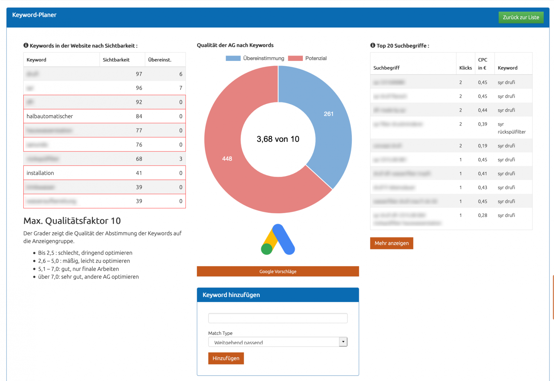 Screenshot Keyword-Planer (Kopie) Screenshot Keyword-Planer